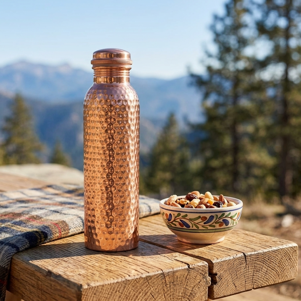Gourde en Cuivre 800ml - Kyprova™ | L’Eau Purifiée Naturellement, Sans Plastique
