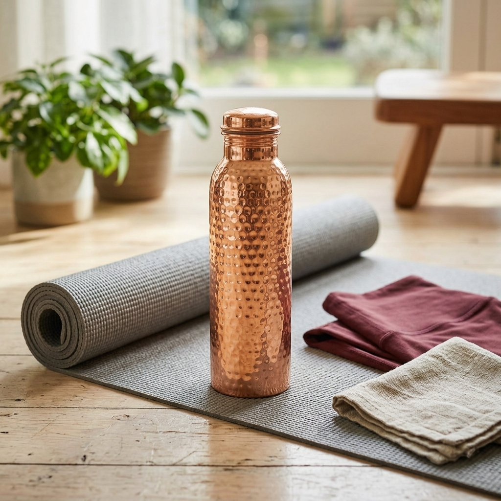 Gourde en Cuivre 800ml - Kyprova™ | L’Eau Purifiée Naturellement, Sans Plastique